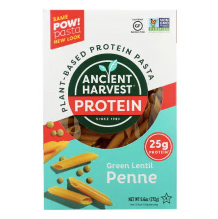 Ancient Harvest Plant-Based Protein Pasta Green Lentil Penne 9.6oz