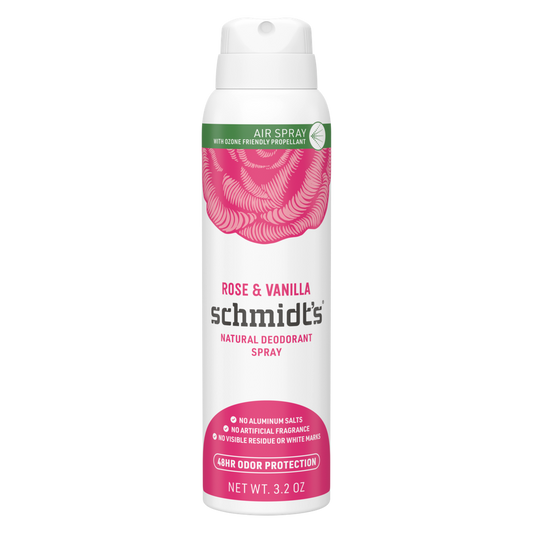 Schmidt's Deodorant Stick Rose Vanilla Spray 3.2oz