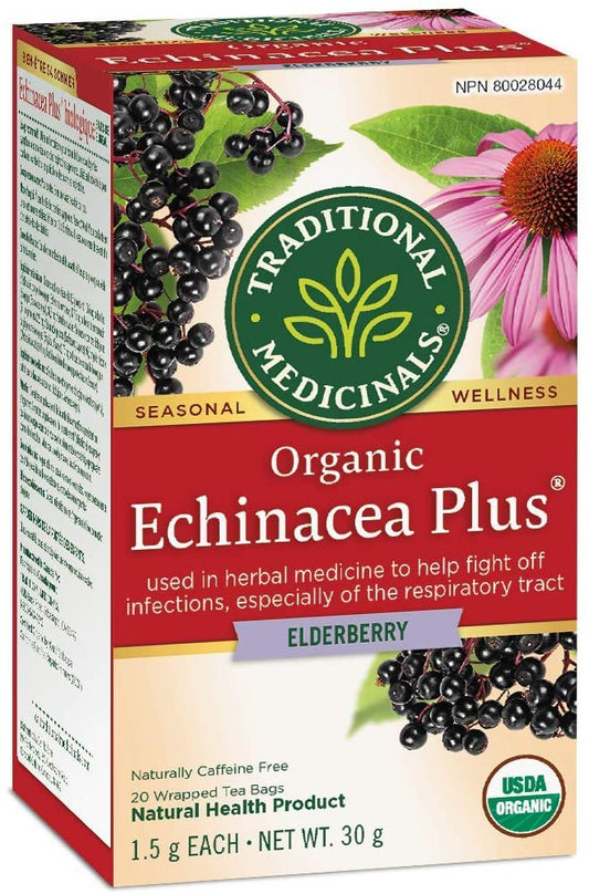 Traditional Medicinals Organic Echinacea Plus Elderberry Tea 16 c