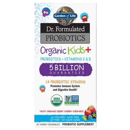 Garden Of Life Dr. Formulated Probiotics Organic Kids + Cooler Berry Cherry 30 Chewables