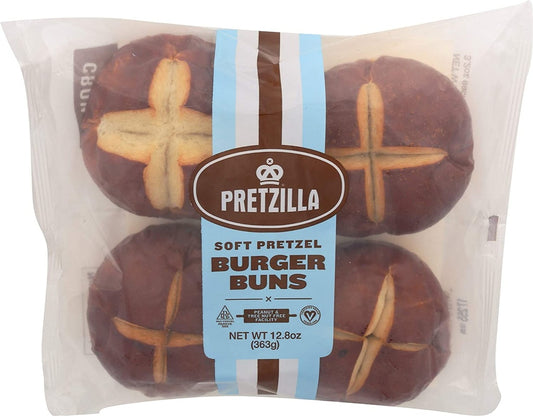 Pretzilla Soft Pretzel Burger Buns 4c