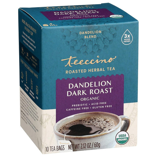 Teeccino Dandelion Dark Roast Herbal Tea 10c