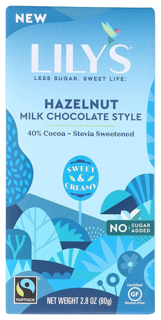 Lilys Sweets Hazelnut Milk Chocolate Bar 3oz