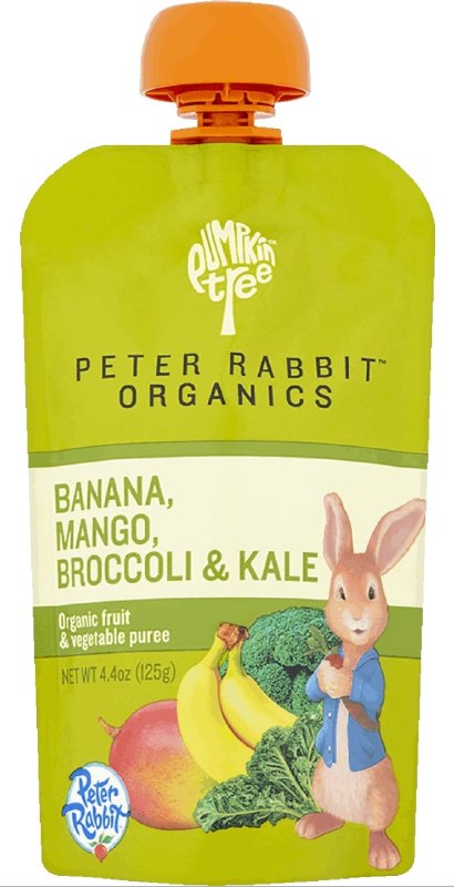 Peter Rabbit Organics Banana, Mango, Kale and Broccoli Puree