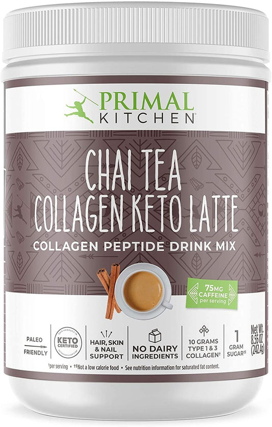 Primal Kitchen Chai Tea Collagen Keto Latte Drink Mix 8.6oz