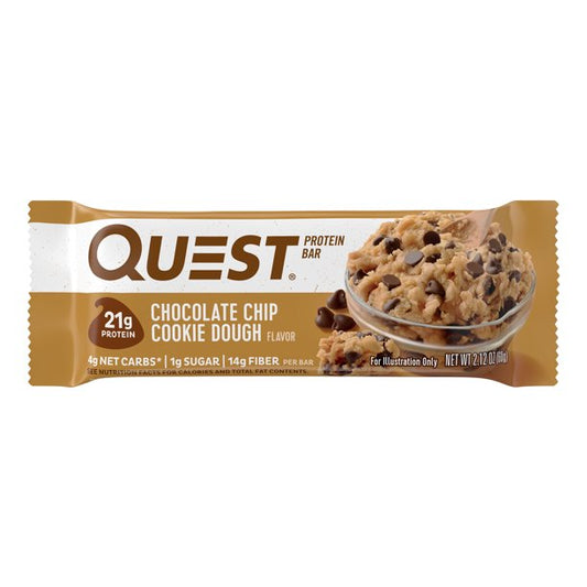 Quest Nutrition Chocolate Chip Cookie Dough Flavor Protein Bar 2oz