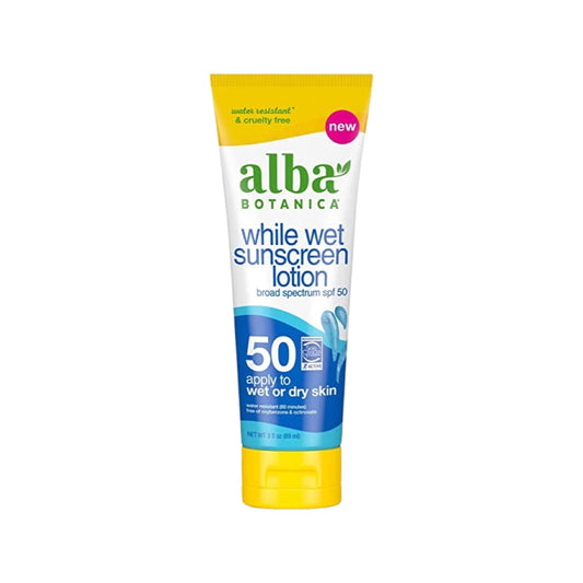 Alba Botanica While Wet Sunscreen SPF 50, 3oz